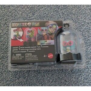 Monster High Pet Keychain Sir Hoots A Lot Bell Jar Terrarium 1 Pet 7 Accessories